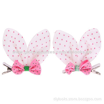 Cute Wave Point Rabbit Ear-shaped Children's Hair Clips